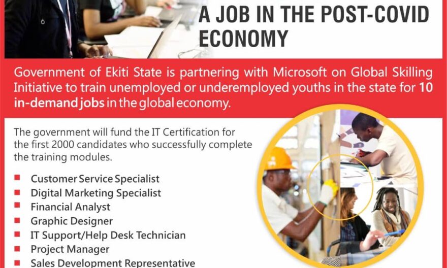 Ekiti State partners Microsoft to certify 2,000 youth in IT skills