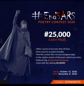 #EndSARS Poetry Contest 2020