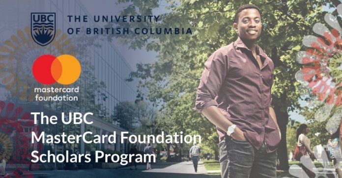 MasterCard Foundation Scholarship at the University of British Columbia, Canada