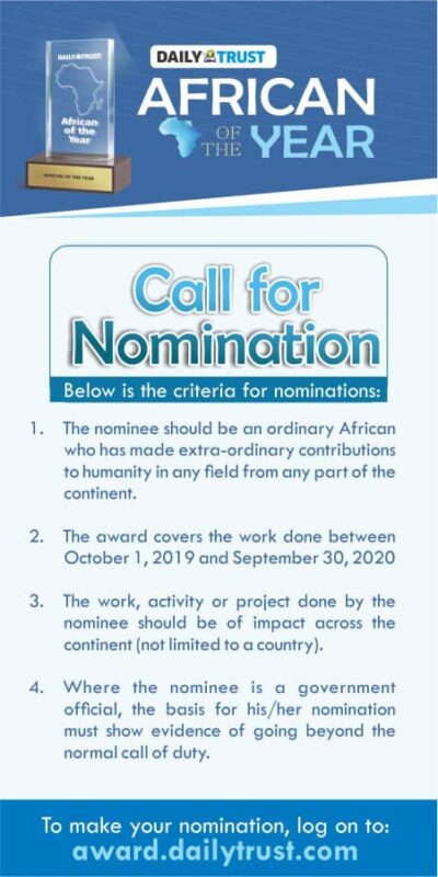 Nomination Begins for Daily Trust African of the Year award