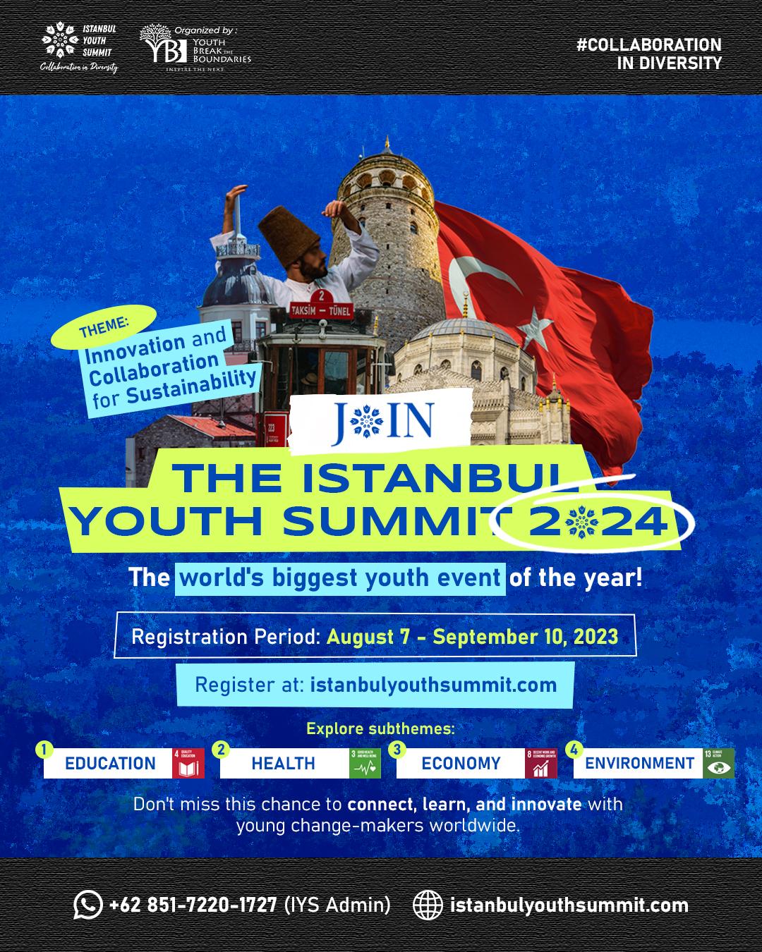 Registration for the Istanbul Youth Summit 2024, a Fully Funded and Self-Funded Program, is Now Open